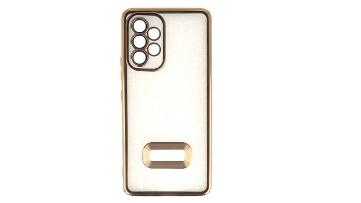 Gold Kickstand Case for Samsung A32 – Clear Back with Metallic Frame