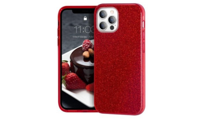 Red Double layer & glitter hard cover iphone 16