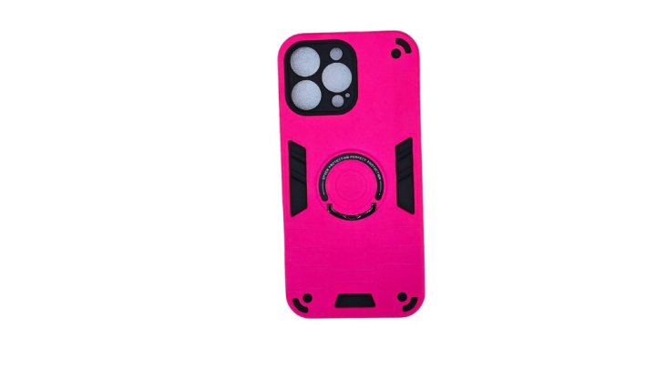 Fuxia Rugged Armor iPhone 15 pro maxCase with Kickstand Ring