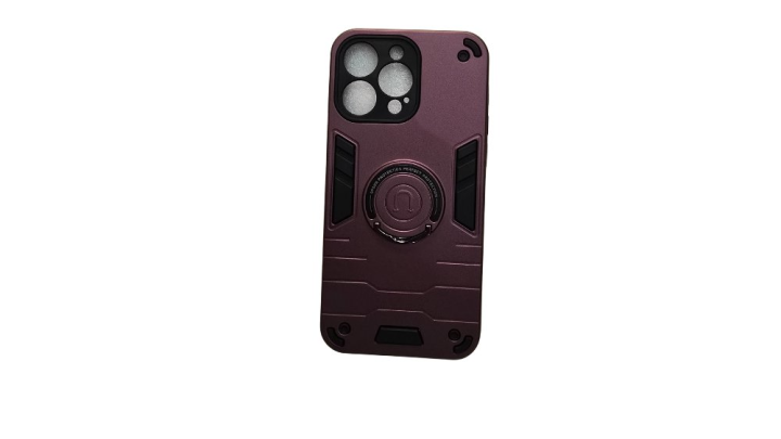 Burgundy Rugged Armor iPhone 15 pro maxCase with Kickstand Ring