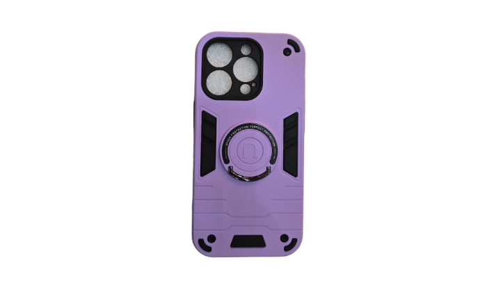 Purple Rugged Armor iPhone 16 pro Case with Kickstand Ring