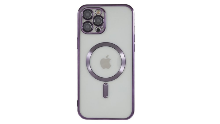MagSafe Clear iPhone Case with purple Edge – Slim, Protective iphone 12 pro max