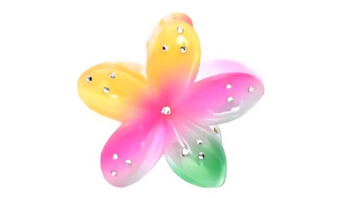 Tropical Multicolor Flower Hair Claw Clip