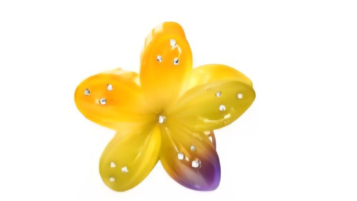 Golden Yellow & Purple Flower Hair Clip