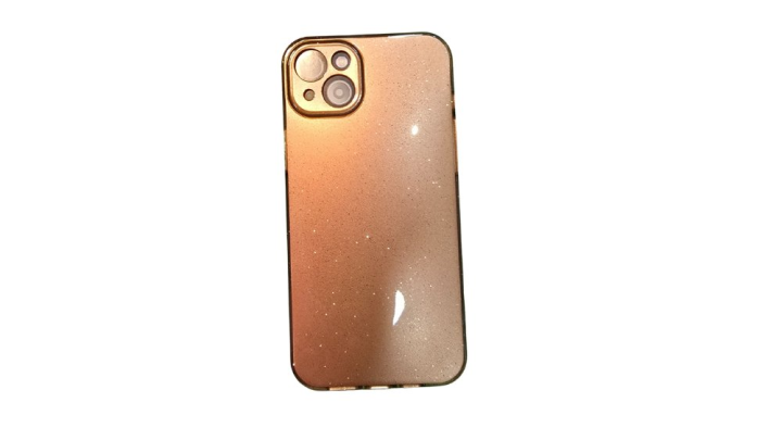 Gold Glitter hard cover case iphone 14 plus