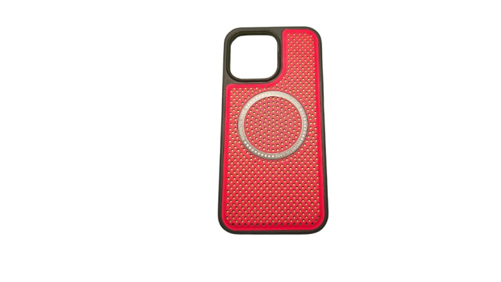 MagSafe Magnetic Phone Case with Metal Texture – Shockproof & Slim Design Red