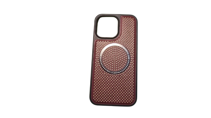 MagSafe Magnetic Phone Case with Metal Texture – Shockproof & Slim burgundy