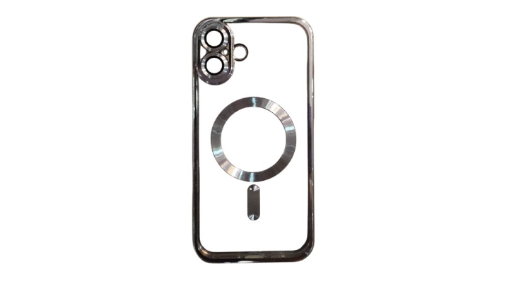 MagSafe Clear iPhone Case with silver Edge – Slim, Protective Iphone 16+