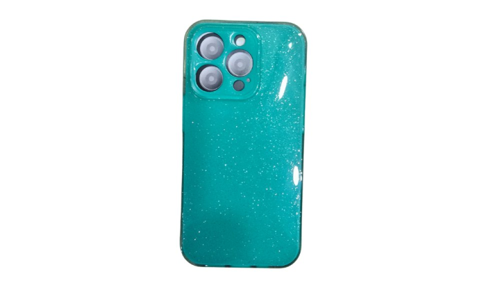 Light blue Glitter hard cover case iphone 14 pro