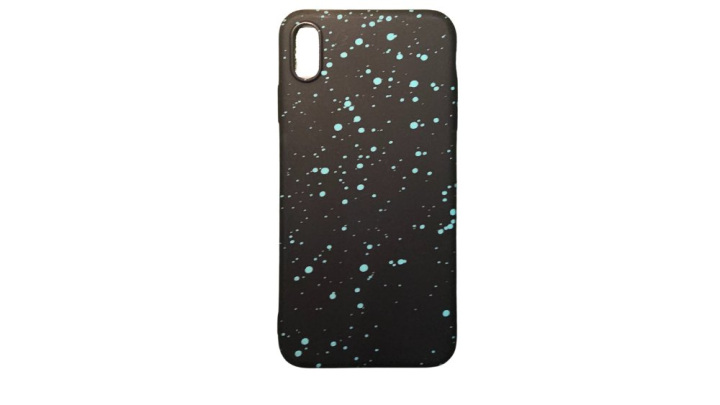 Black with light blue dots Silicone Shockproof iPhone Xs max Case