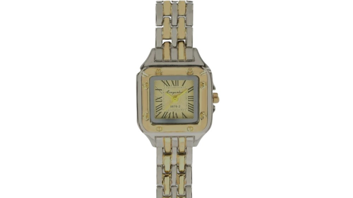 Women’s Square Dial Watch with Two-Tone Stainless Steel Strap