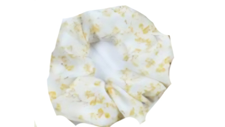 White Scrunchie with Yellow Flowers