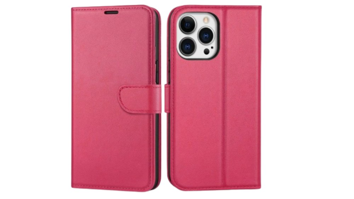 Fuxia Book Phone Cover – Flip Wallet Case with Card Holder & Full Protection