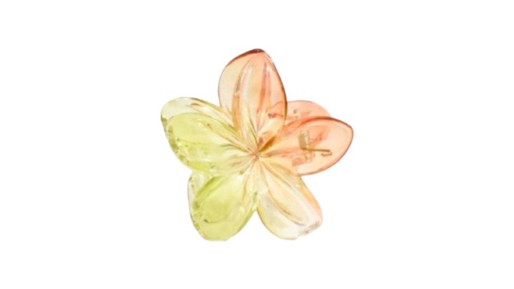Transparent Flower Hair Claw (Yellow-Orange)