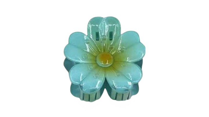 Transparent Flower Hair Clip – Aqua Blue