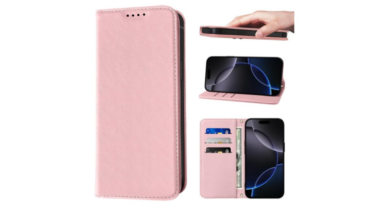 Pink flip Phone Cover – Flip Wallet Case with Card Holder iphone 7+/8/