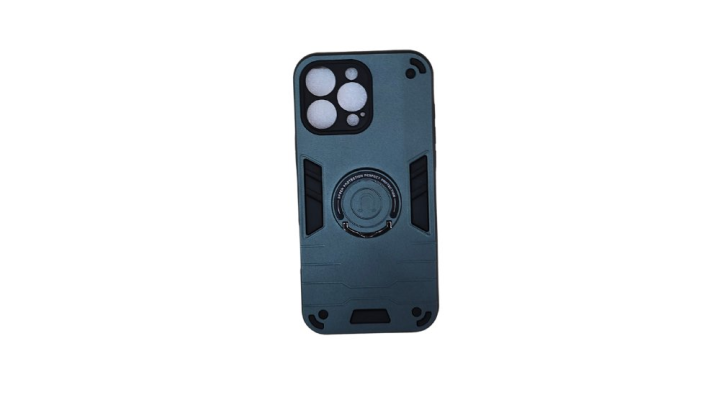 Silver blue Rugged Armor iPhone 16 pro maxCase with Kickstand Ring