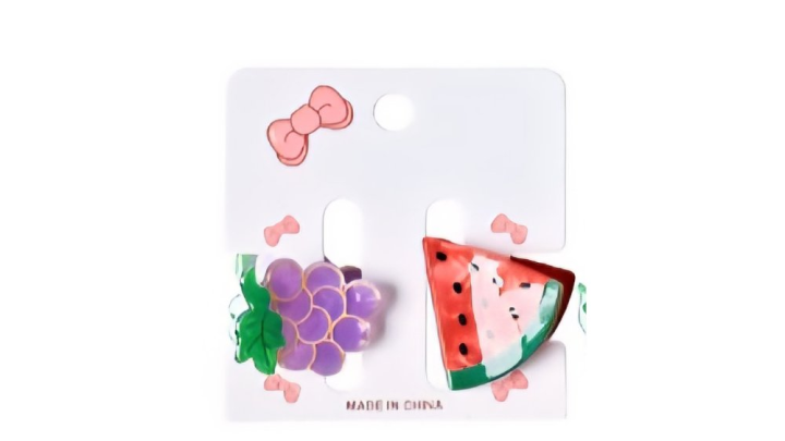 Grape & Watermelon Hair Clips (Set of 2)