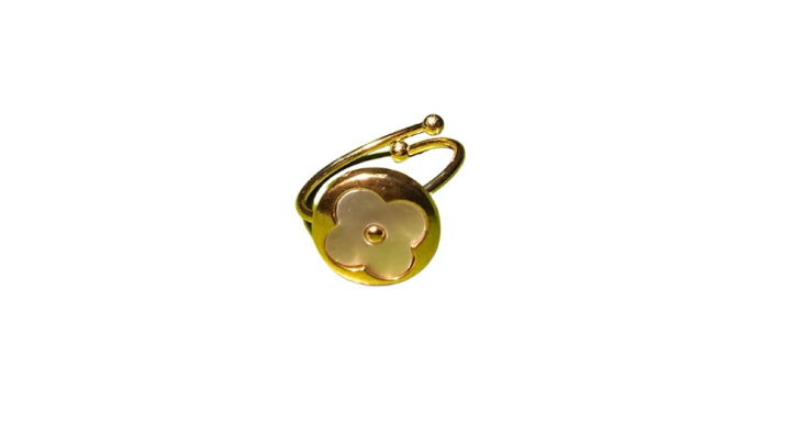 Stainless Steel Minimal Gold Clover Ring