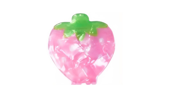 Pink strawberry hair clip