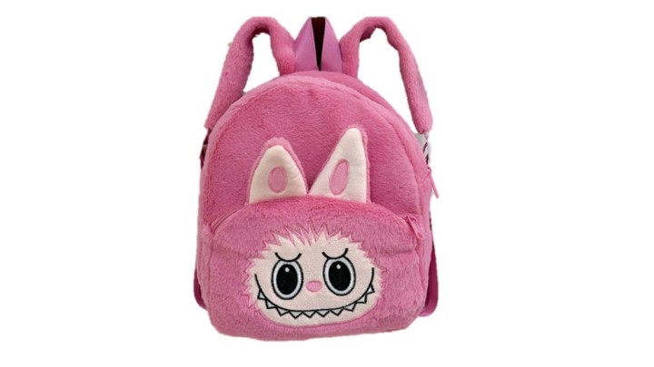 Labubu Plush Backpack for Kids – Fuxia