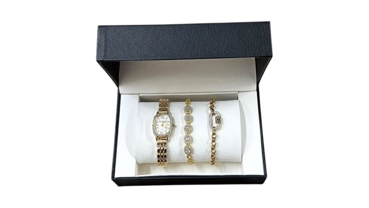 Gold Crystal Edition – 3-Piece Watch & Bracelet Set