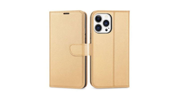 Gold flip Phone Cover – Flip Wallet Case with Card Holder iphone 12/12 pro
