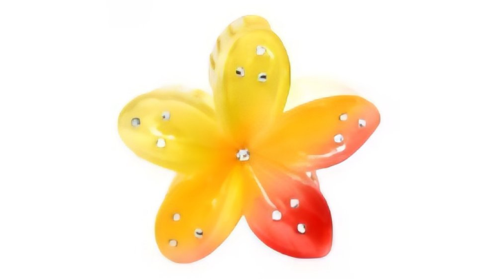 Sunset Yellow-Orange Flower Hair Claw Clip