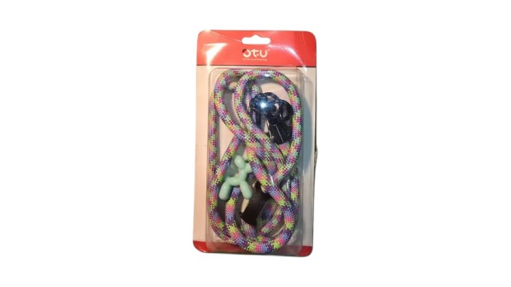 Multicolour Phone Crossbody Strap with small dog charm– Hands-Free & Stylish