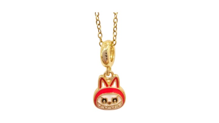 ❤️ Labubu Necklace (Red – Gold)