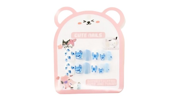 Kuromi Fake Nails Set – Pink Kawaii Nail Art for Kids & Teens