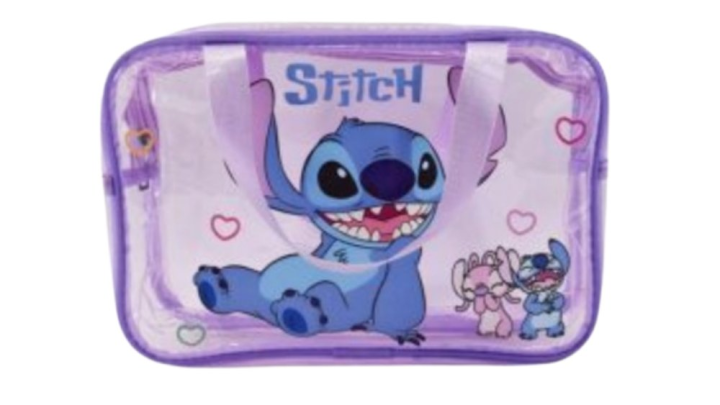 Stitch Transparent Bag – Purple Hearts Cute Design