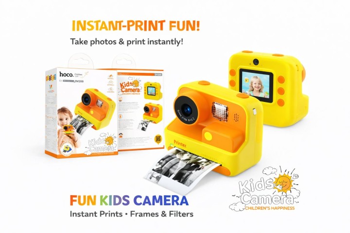 📷 HOCO DV200 Kids Camera — Instant Printing