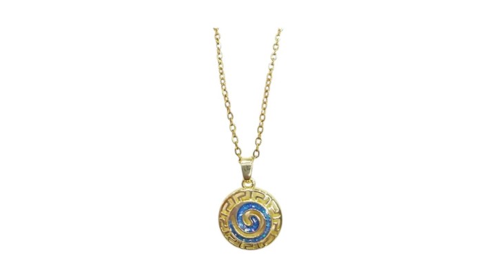 💛 Blue Spiral gold Necklace – Stainless Steel