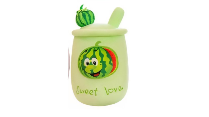 Watermelon Bubble Tea Plush Toy – “Sweet Love”