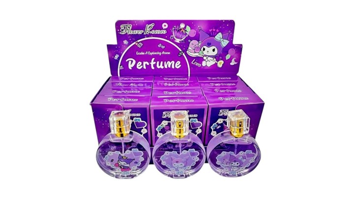 Kuromi Perfume – Flower Rococo Round Bottle, Cute Kawaii Fragrance