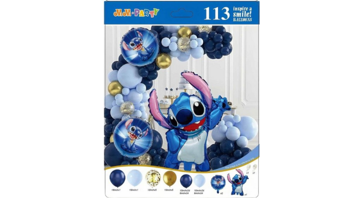 Stitch Balloon Decoration Set – 113 pcs