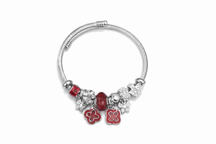💫 Pandora Style Bracelet – Red clover