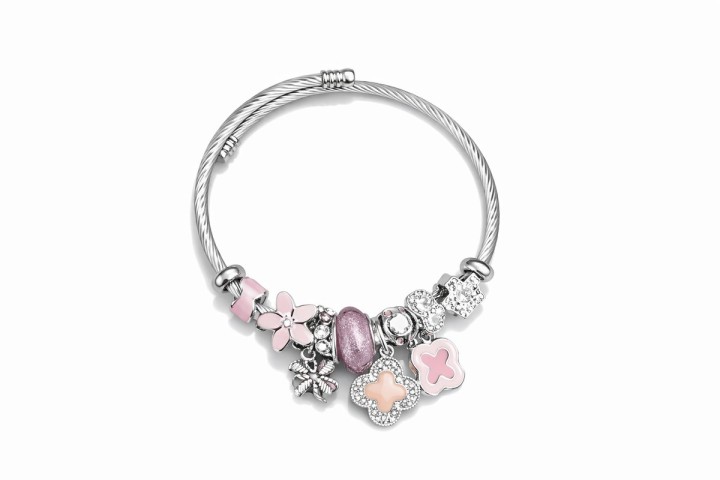💫 Pandora Style Bracelet – Pink clover