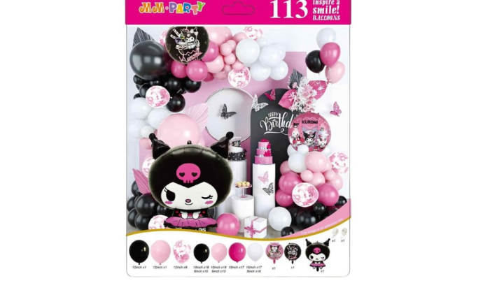 Kuromi Balloon Decoration Set – 113 τεμάχια