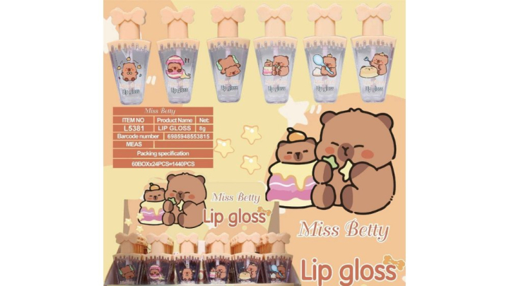 Capybara Lip Gloss – Miss Betty (8g)