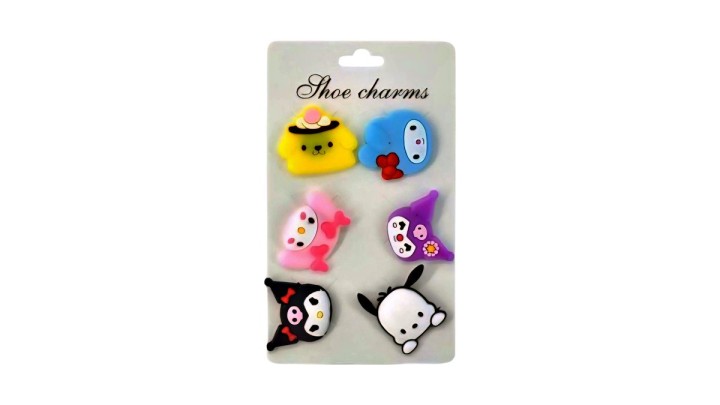 Sanrio Shoe Charms – Pompompurin, Cinnamoroll, Kuromi & My Melody (6 pcs set)