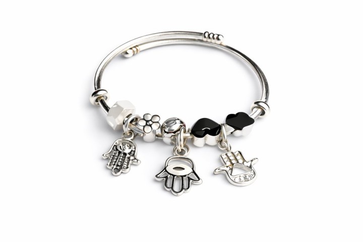 💫 Pandora Style Bracelet –Balck Hamsa Hand and Evil Eye