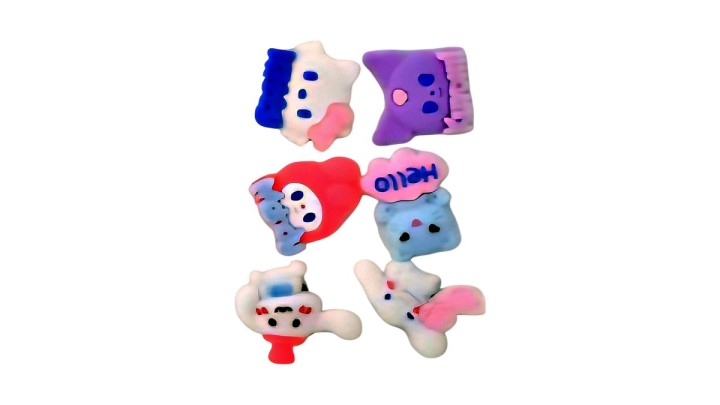 Hello Kitty, Kuromi & My Melody Shoe Charms – Pastel Kawaii (6 pcs set)