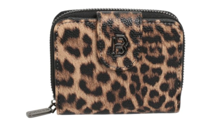 Women’s Compact Faux Leather Wallet Black Leopard