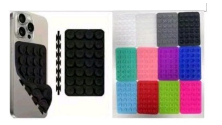 Double-Sided Silicone Suction Pad black