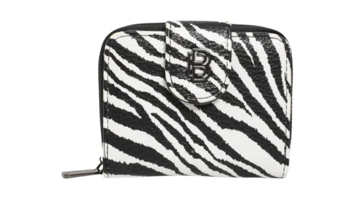 Women’s Compact Faux Leather Wallet Black Zebra
