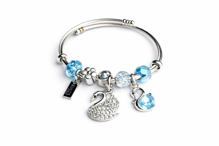 💫 Pandora Style Bracelet –Light blue Swan