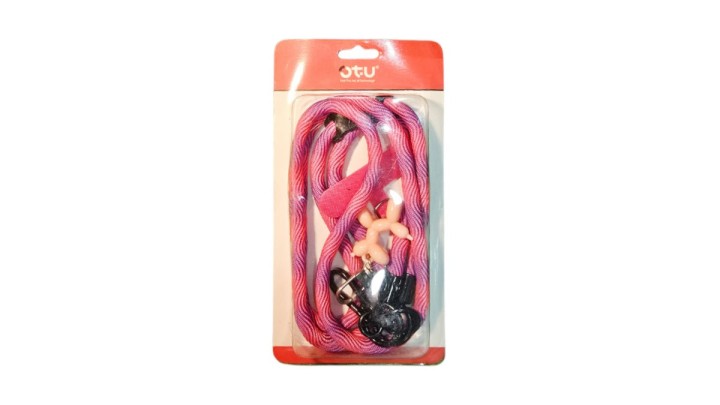 Pink & purple Phone Crossbody Strap with small dog charm – Hands-Free & Stylish