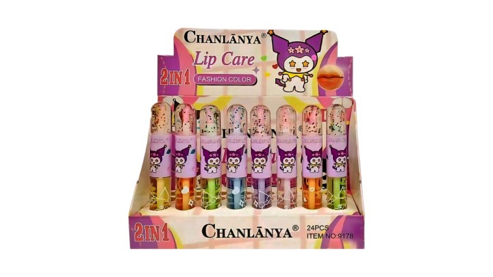 Kuromi 2-in-1 Lip Care – Kawaii Glitter Lipstick & Balm